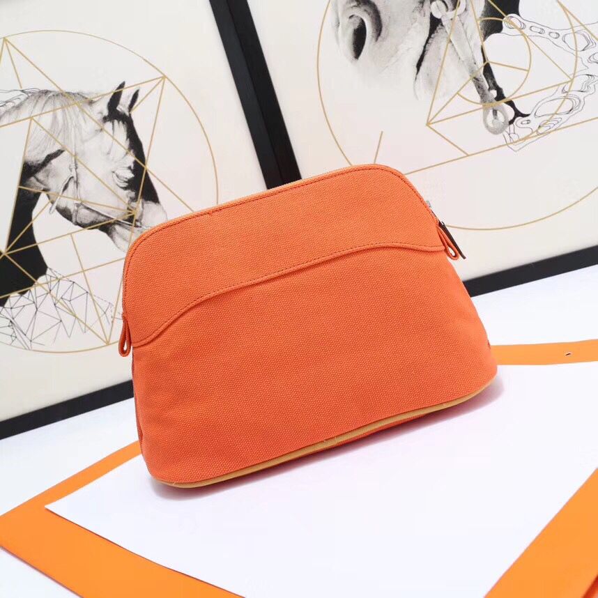 Hermes Medium Bolide Travel Case In Orange Cotton - Image 3