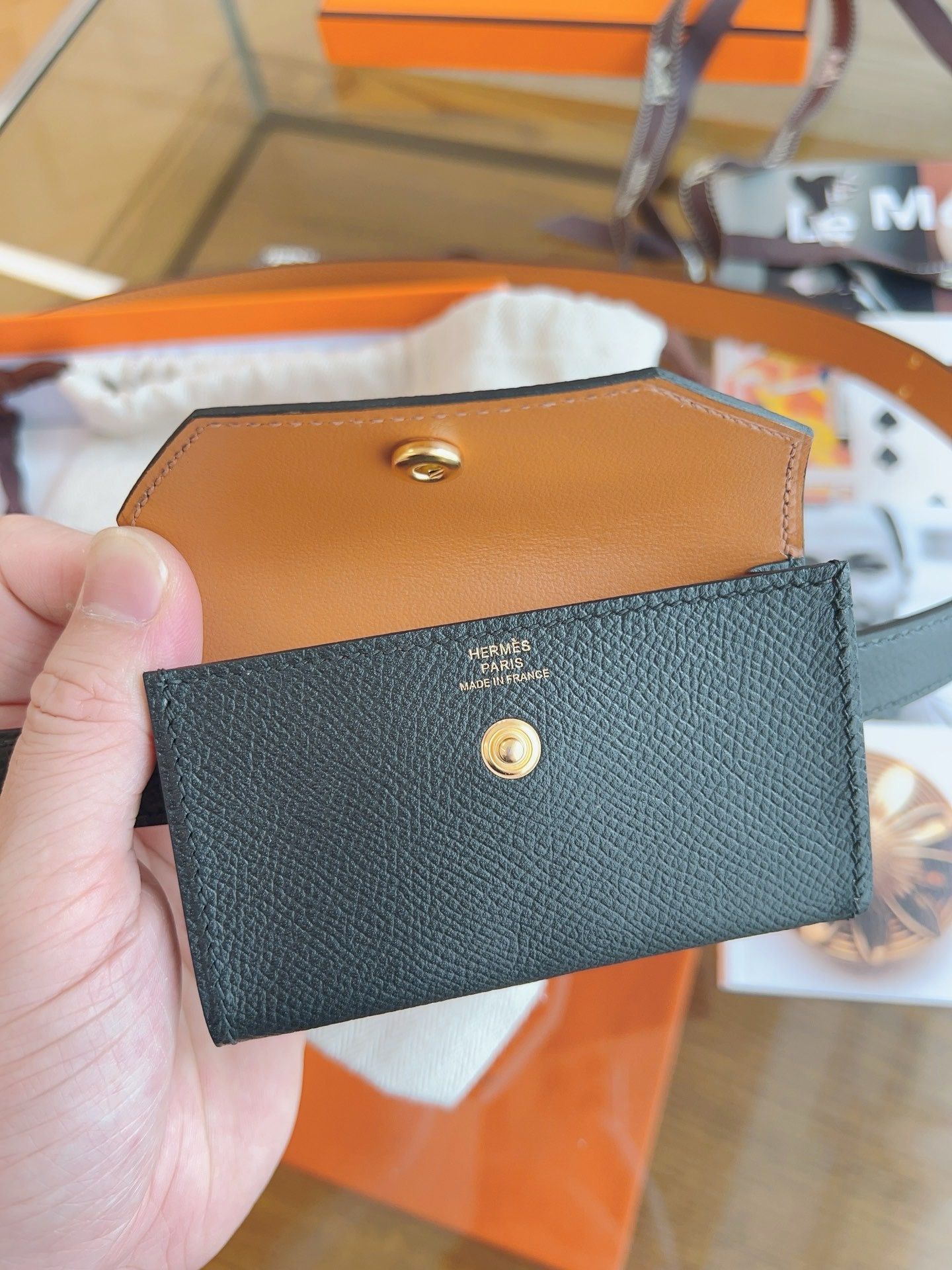 Hermes Kelly Pocket 18 Belt in Black Epsom Calfkin - Image 7