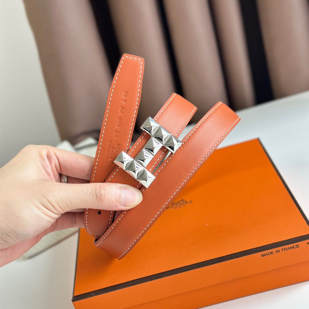 Hermes H Medor Reversible Belt 24MM in Tourterelle Epsom Leather - Image 6