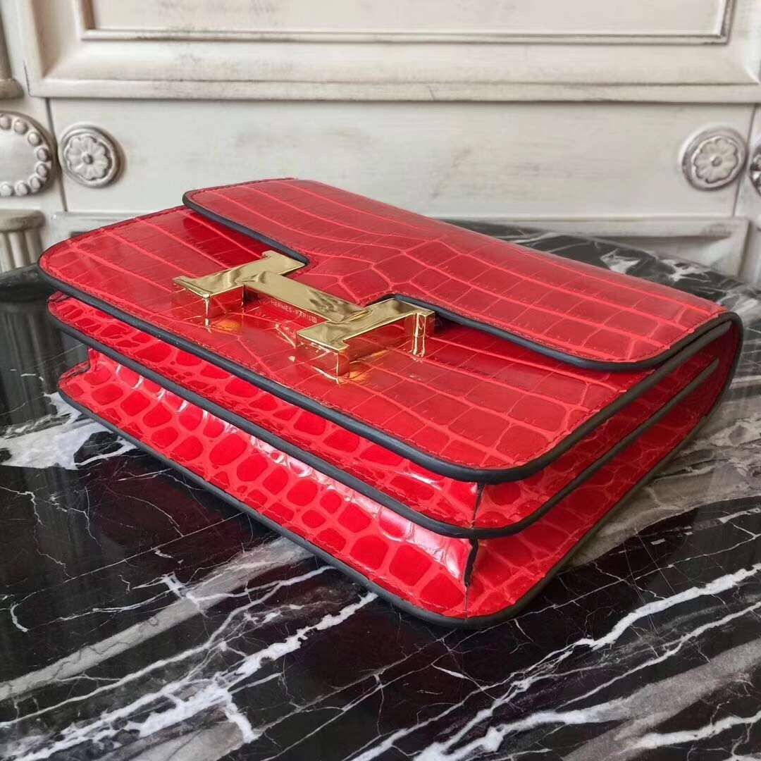 Hermes Cherry Constance MM 24cm Crocodile Bag - Image 4