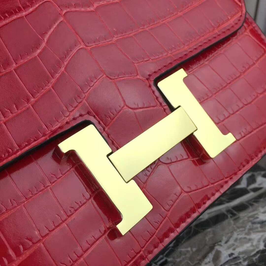 Hermes Cherry Constance MM 24cm Crocodile Bag - Image 5
