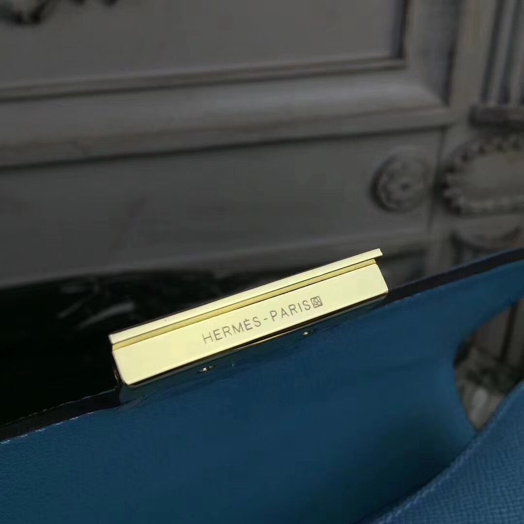 Hermes Blue Atoll Constance MM 24cm Epsom Leather Bag - Image 8