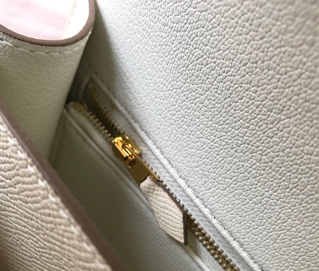 Hermes White Constance MM 24cm Epsom Leather Bag - Image 7