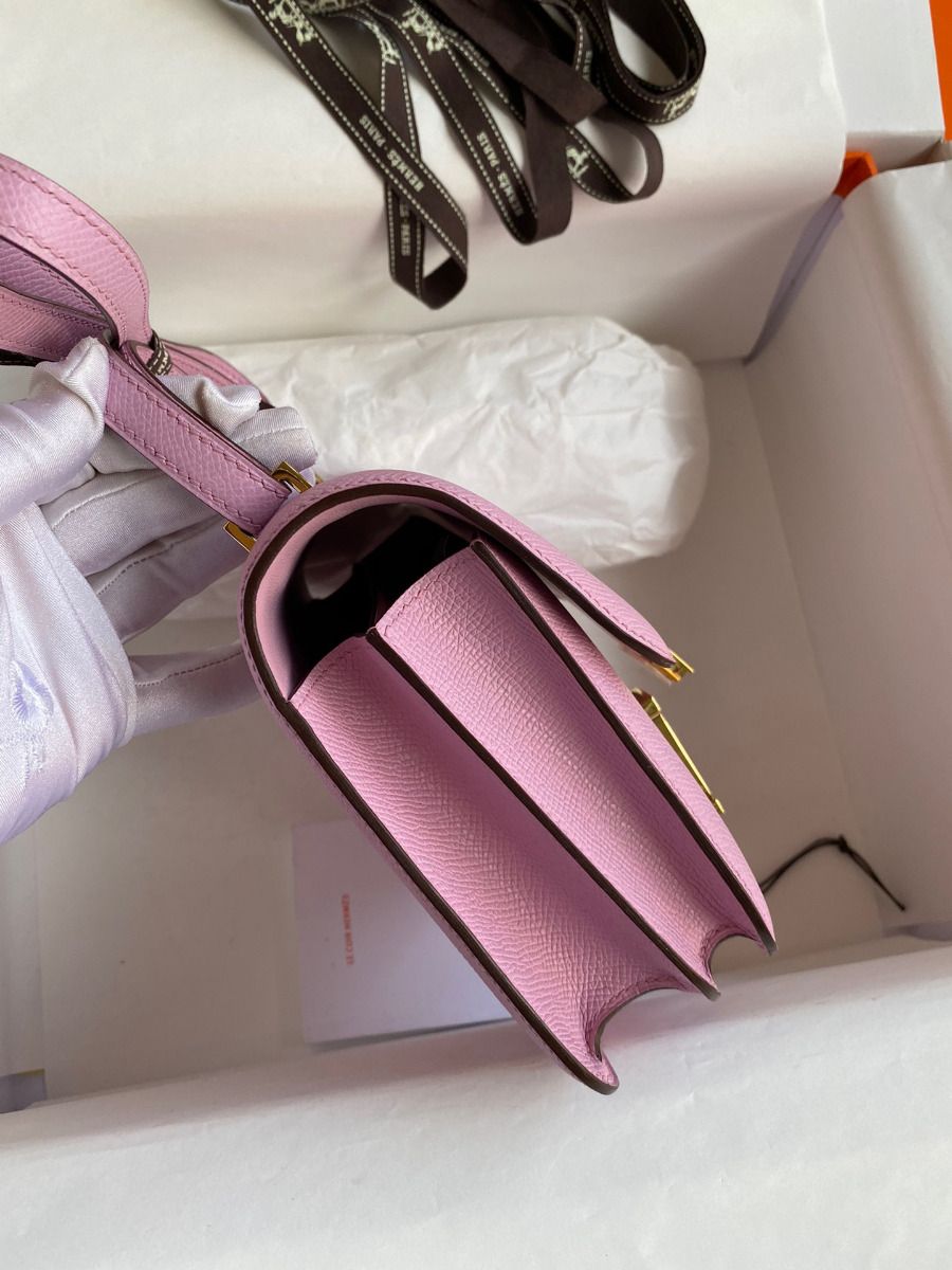 Hermes Constance 18 Handmade Bag In Mauve Sylvestre Epsom Calfskin - Image 4