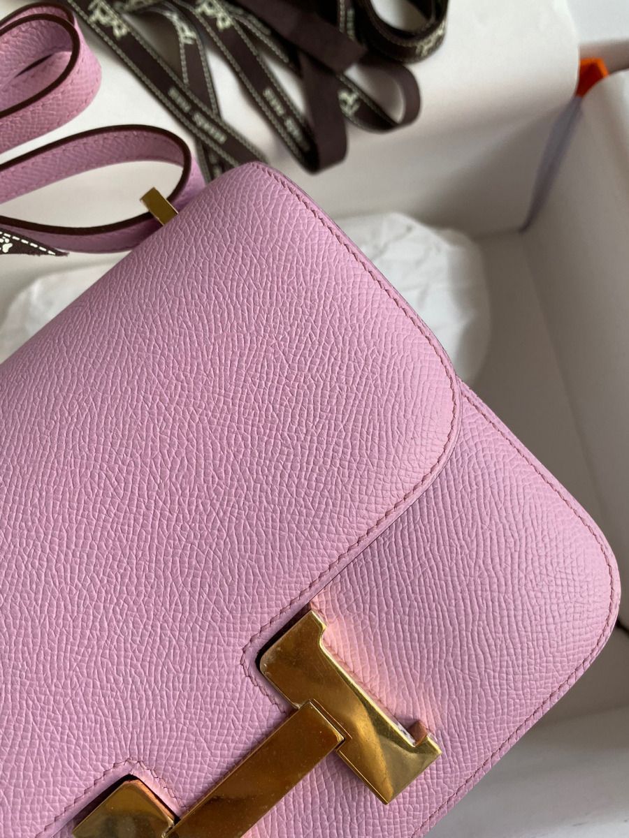 Hermes Constance 18 Handmade Bag In Mauve Sylvestre Epsom Calfskin - Image 5