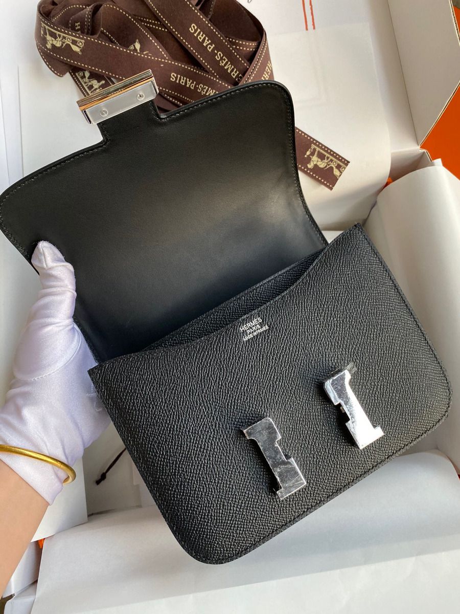 Hermes Constance 18 Handmade Bag In Black Epsom Calfskin - Image 9
