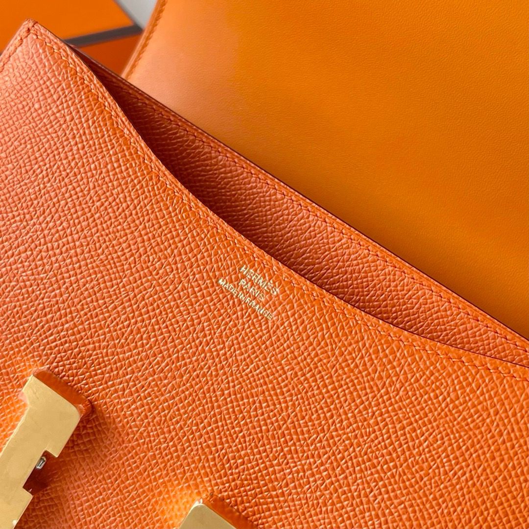 Hermes Constance 18 Handmade Bag In Orange Epsom Calfskin - Image 8