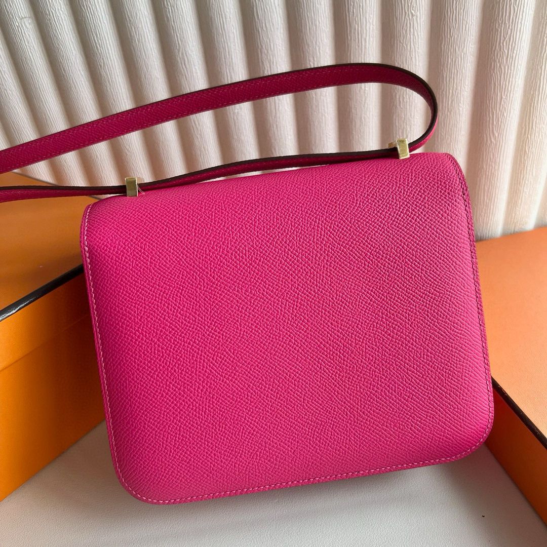 Hermes Constance 18 Handmade Bag in Rose Tyrien Epsom Calfskin - Image 9