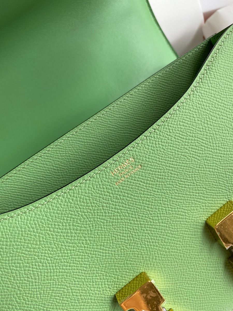 Hermes Constance 18 Handmade Bag In Vert Criquet Epsom Calfskin - Image 8