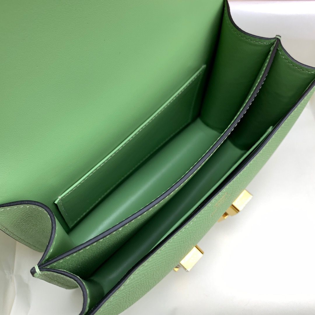 Hermes Constance 18 Handmade Bag In Vert Criquet Epsom Calfskin - Image 10