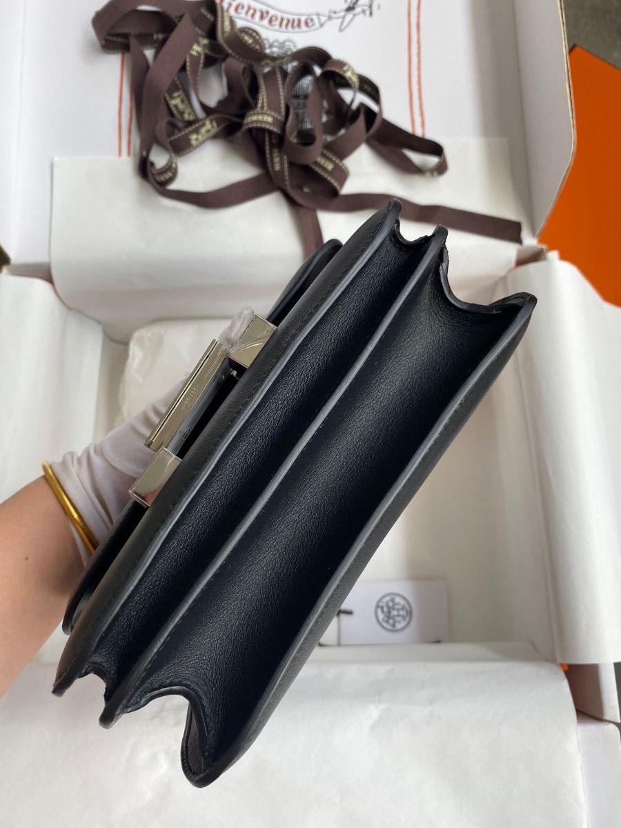 Hermes Constance 18 Handmade Bag In Black Swift Calfskin - Image 7