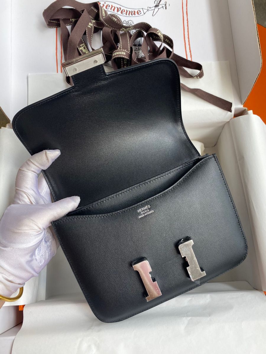 Hermes Constance 18 Handmade Bag In Black Swift Calfskin - Image 8
