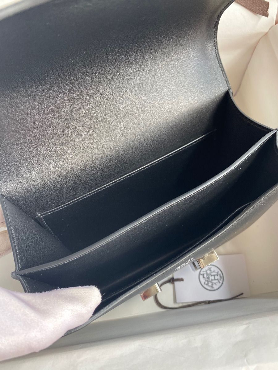 Hermes Constance 18 Handmade Bag In Black Swift Calfskin - Image 10