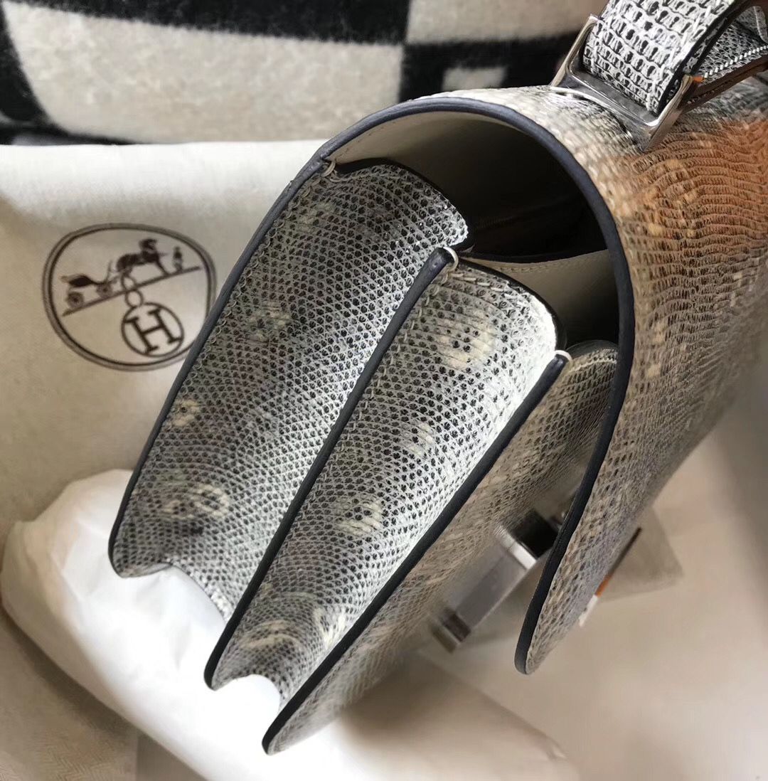 Hermes Constance 24cm Bag In Ombre Embossed Natural Lizard - Image 4