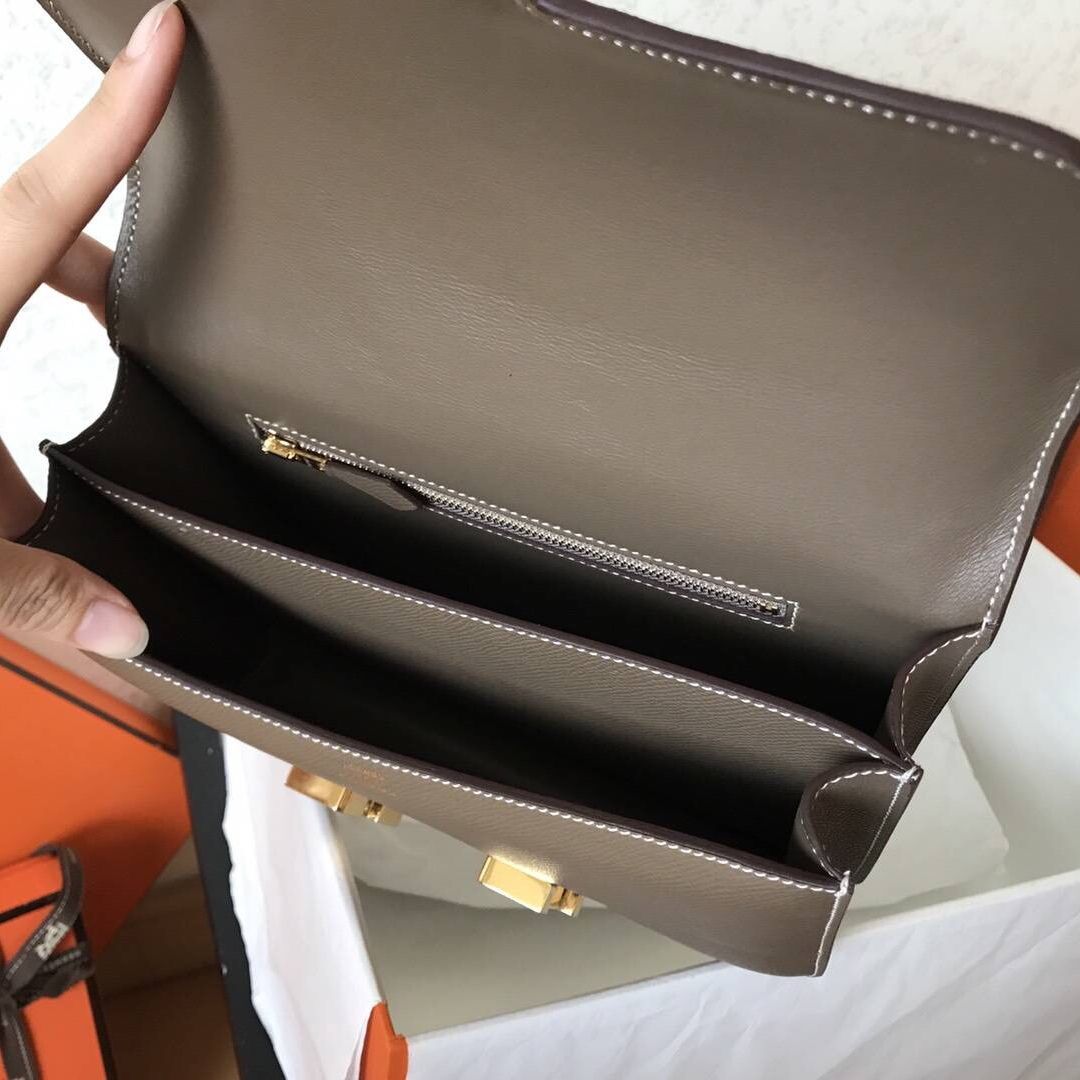 Hermes Constance 24 Handmade Bag In Taupe Epsom Leathe - Image 5
