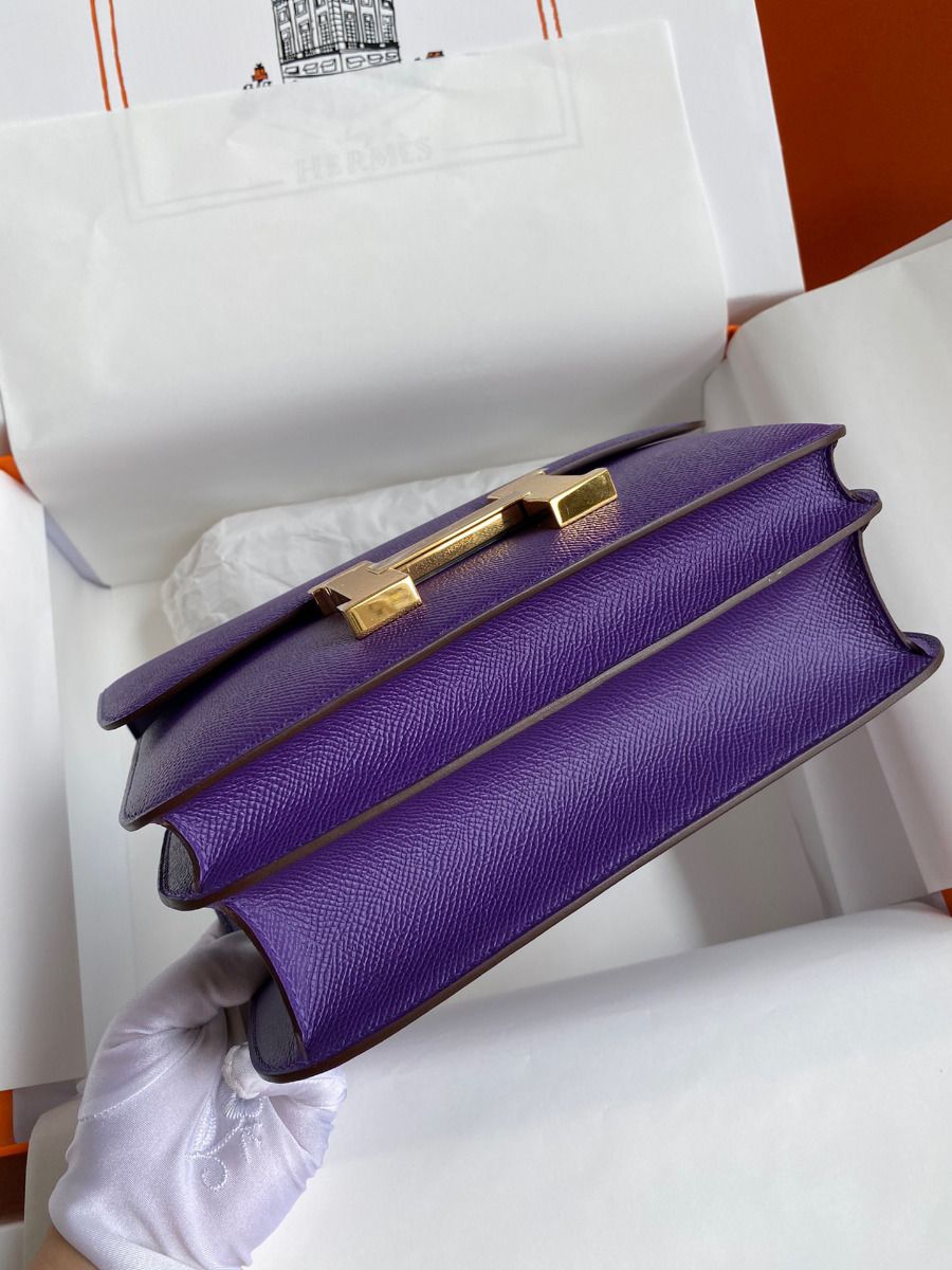 Hermes Constance 24 Handmade Bag In Crocus Epsom Calfskin - Image 7