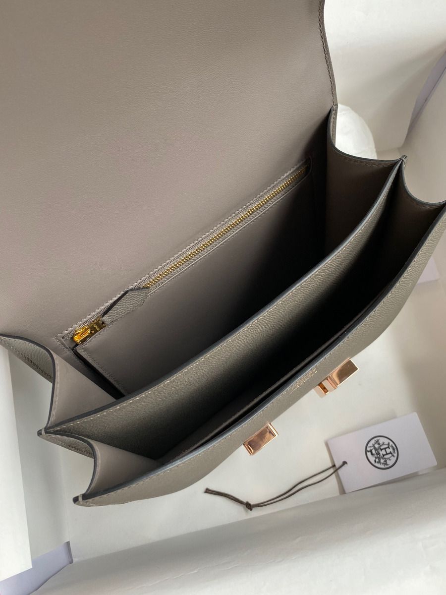 Hermes Constance 24 Handmade Bag In Etain Epsom Calfskin - Image 8