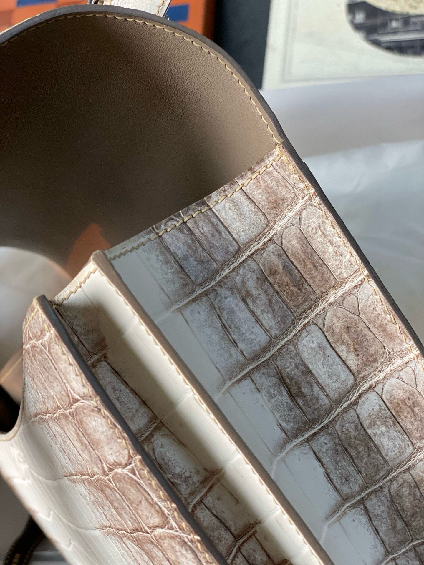 Hermes Constance 24 Handmade Bag In Himalaya Crocodile Niloticus Skin - Image 9
