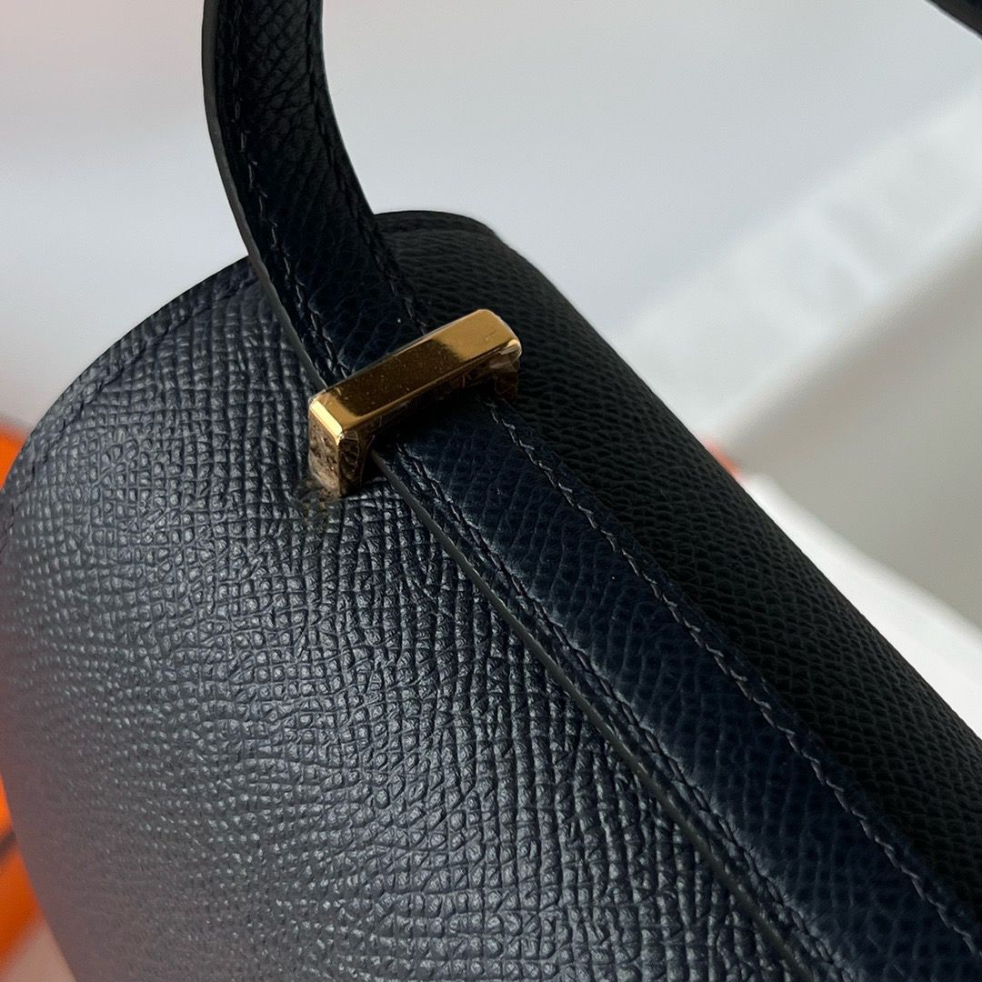 Hermes Constance Elan Handmade Bag In Black Epsom Calfskin - Image 9