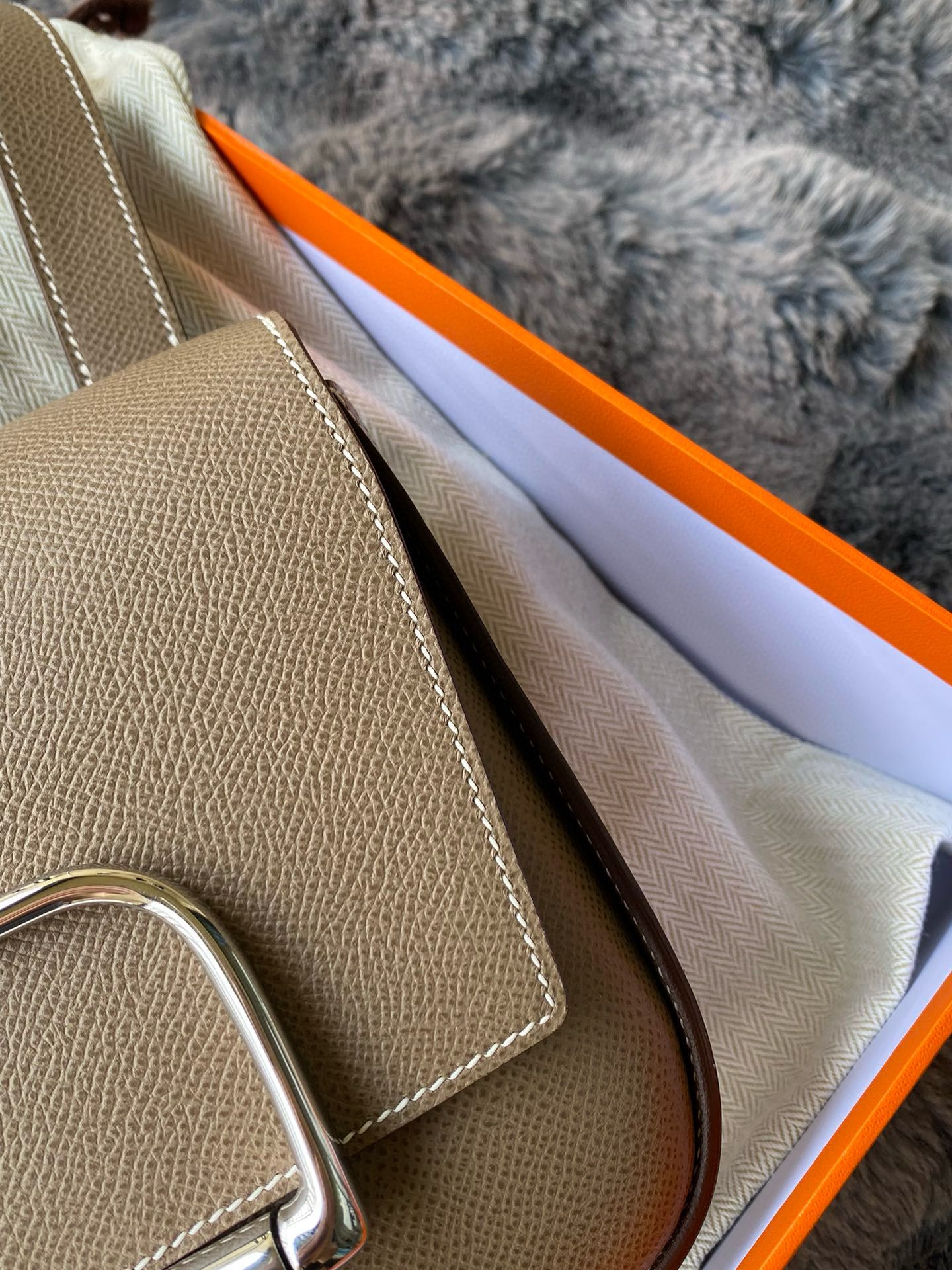 Hermes Della Cavalleria II Mini Bag in Taupe Epsom Calfskin - Image 3