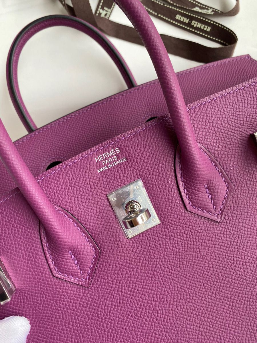 Hermes Birkin 25 Retourne Handmade Bag In Anemone Epsom Calfskin - Image 7