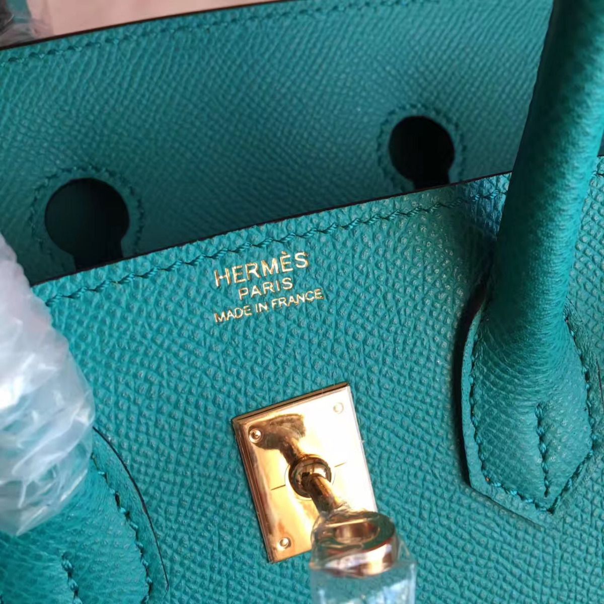 Hermes Birkin 25 Handmade Bag In Malachite Epsom Calfskin - Image 6