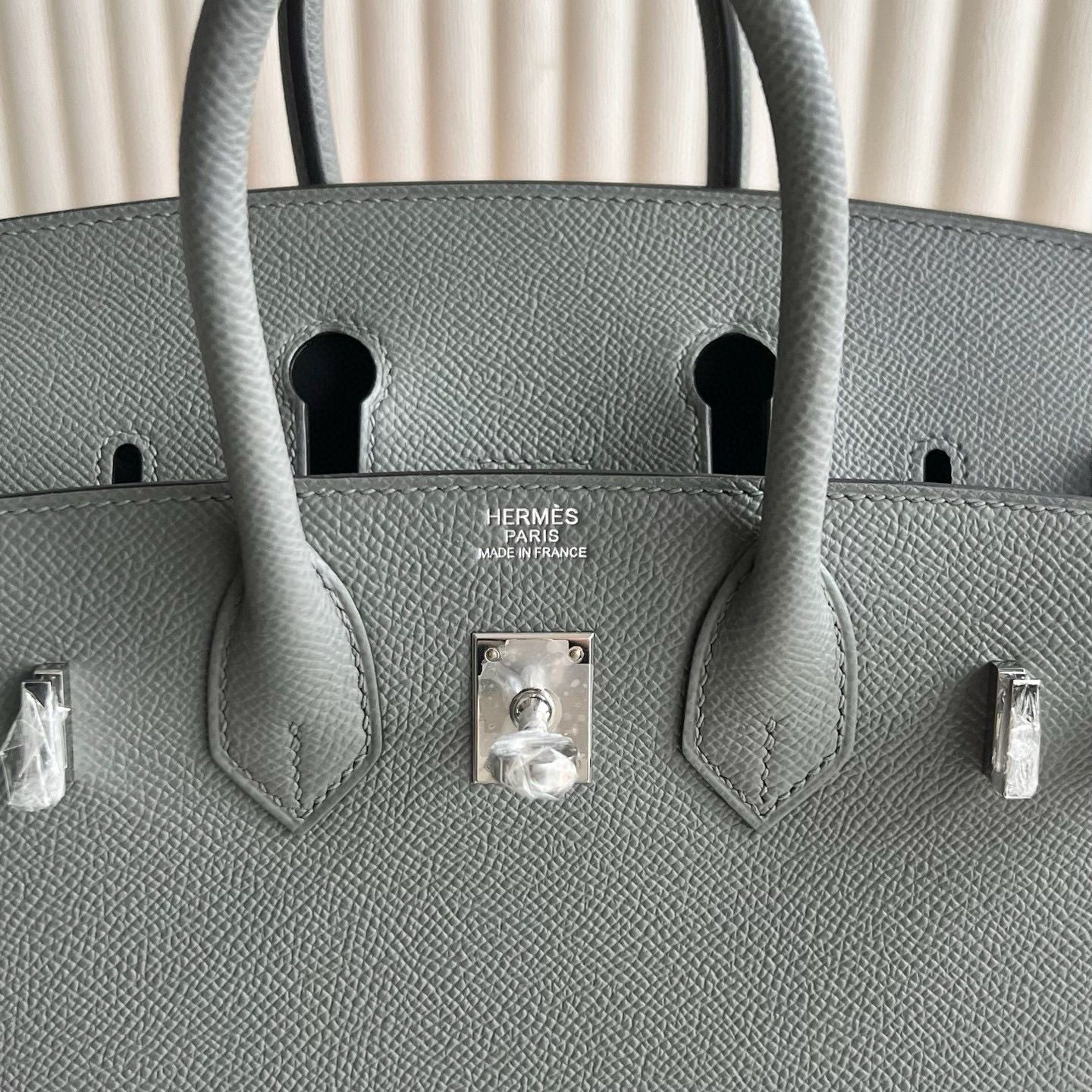 Hermes Birkin 25 Sellier Handmade Bag in Gris Meyer Epsom Calfskin - Image 7