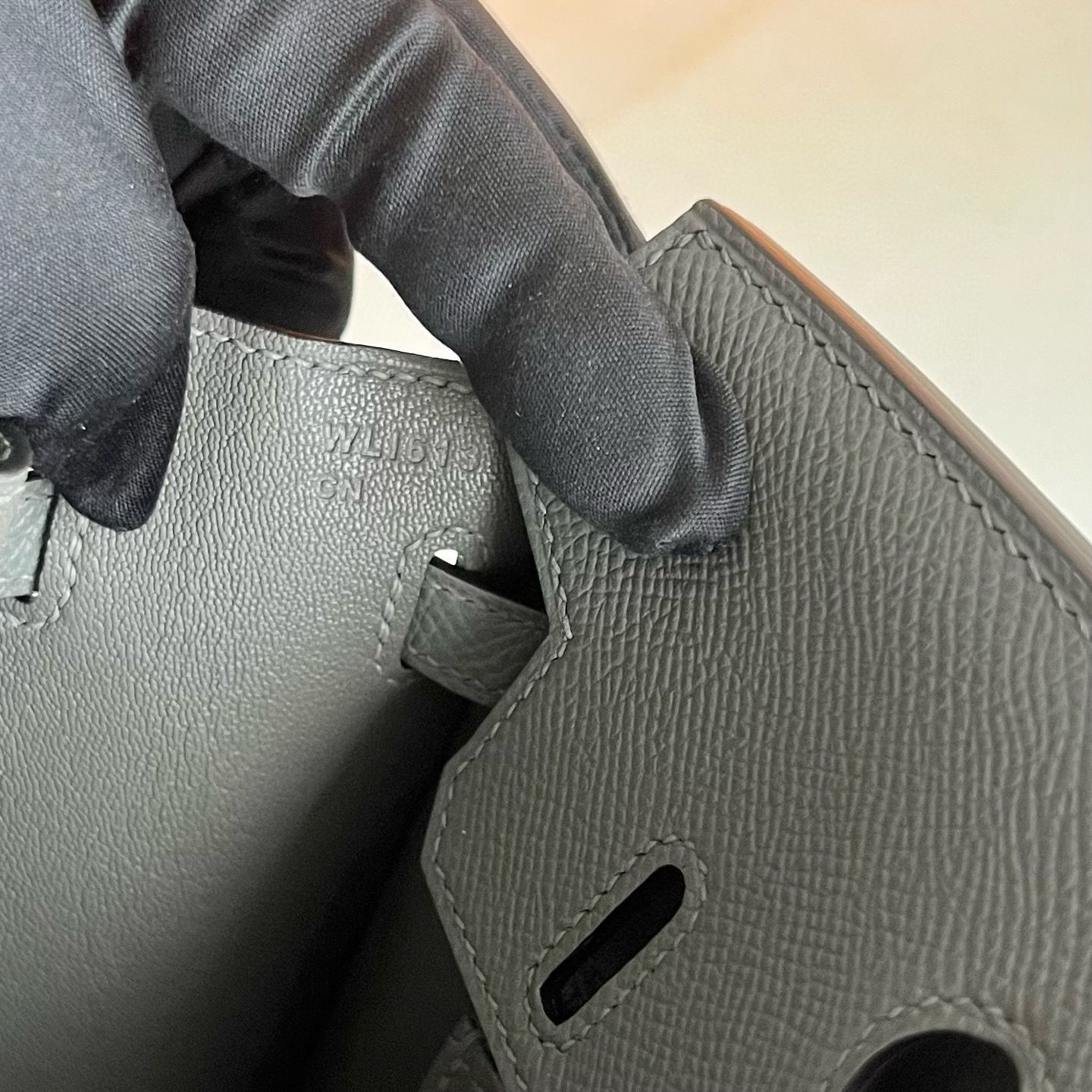 Hermes Birkin 25 Sellier Handmade Bag in Gris Meyer Epsom Calfskin - Image 8