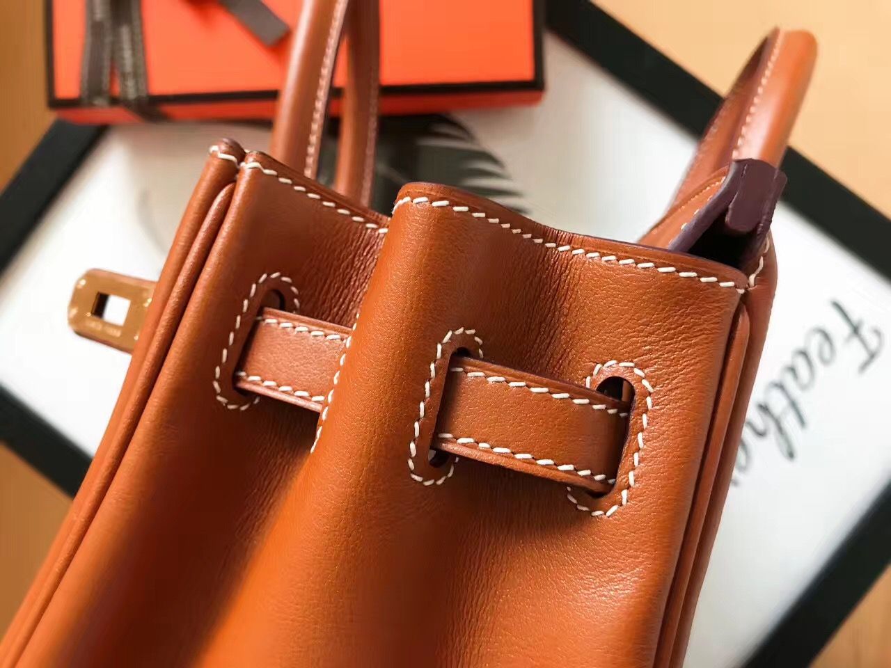 Hermes Birkin 25 Handmade Bag In Gold Swift Leather - Image 4