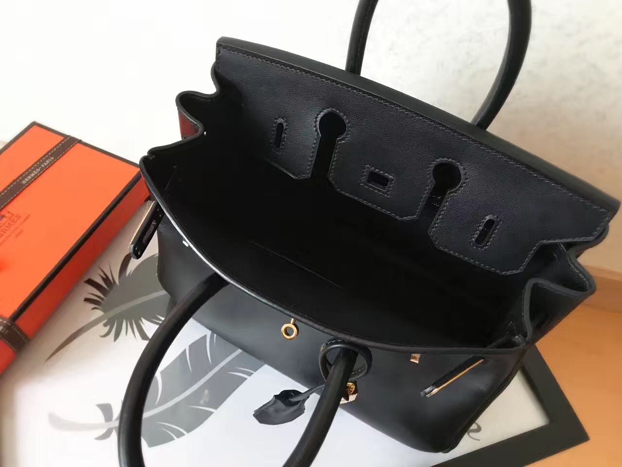 Hermes Birkin 25 Handmade Bag In Black Swift Leather - Image 6