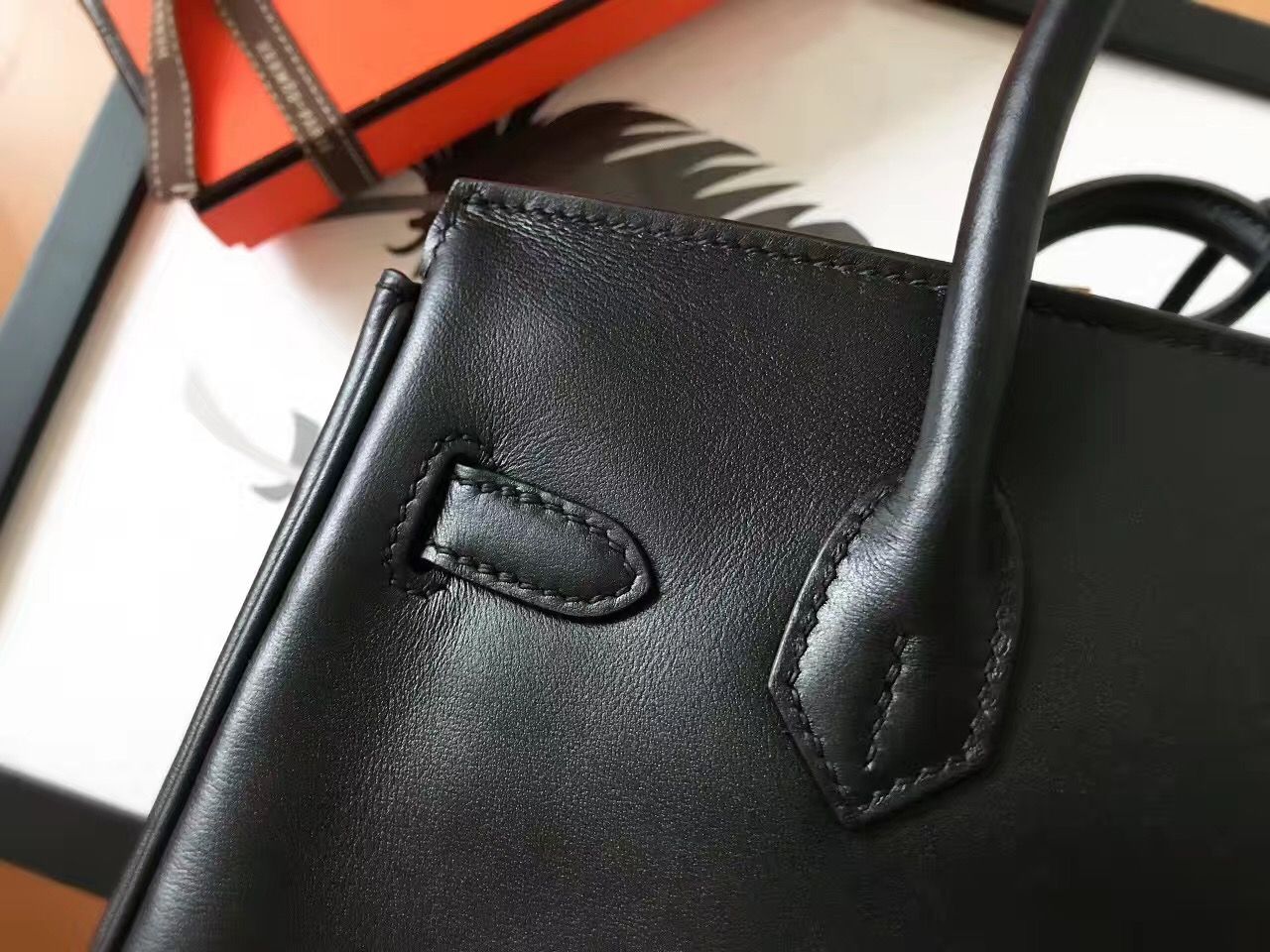 Hermes Birkin 25 Handmade Bag In Black Swift Leather - Image 8