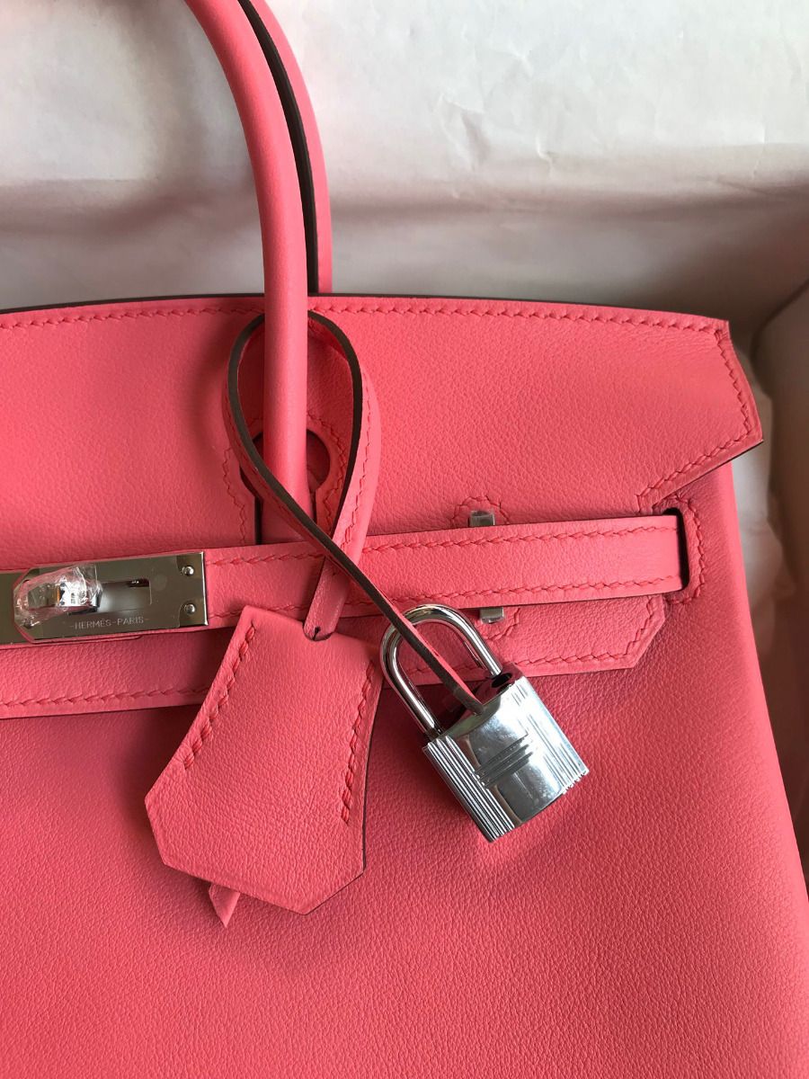 Hermes Birkin 25 Retourne Handmade Bag In Rose Lipstick Swift Calfskin - Image 4