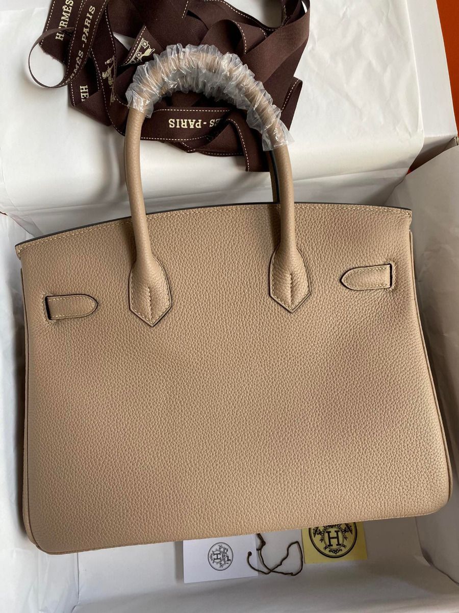 Hermes Birkin 30 Retourne Handmade Bag In Trench Clemence Leather - Image 3