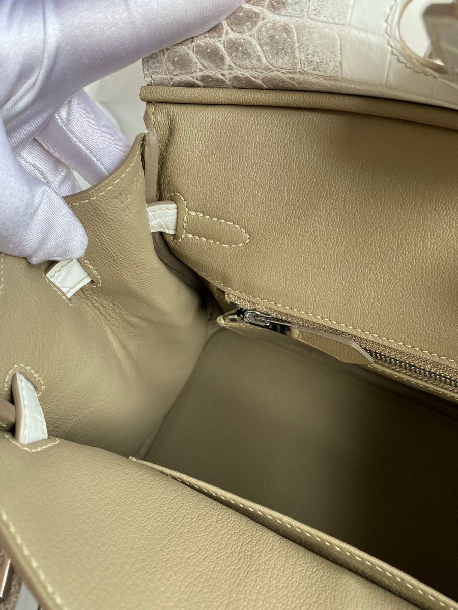 Hermes Diamond Birkin 30cm Bag In Himalaya Niloticus Crocodile Skin - Image 9