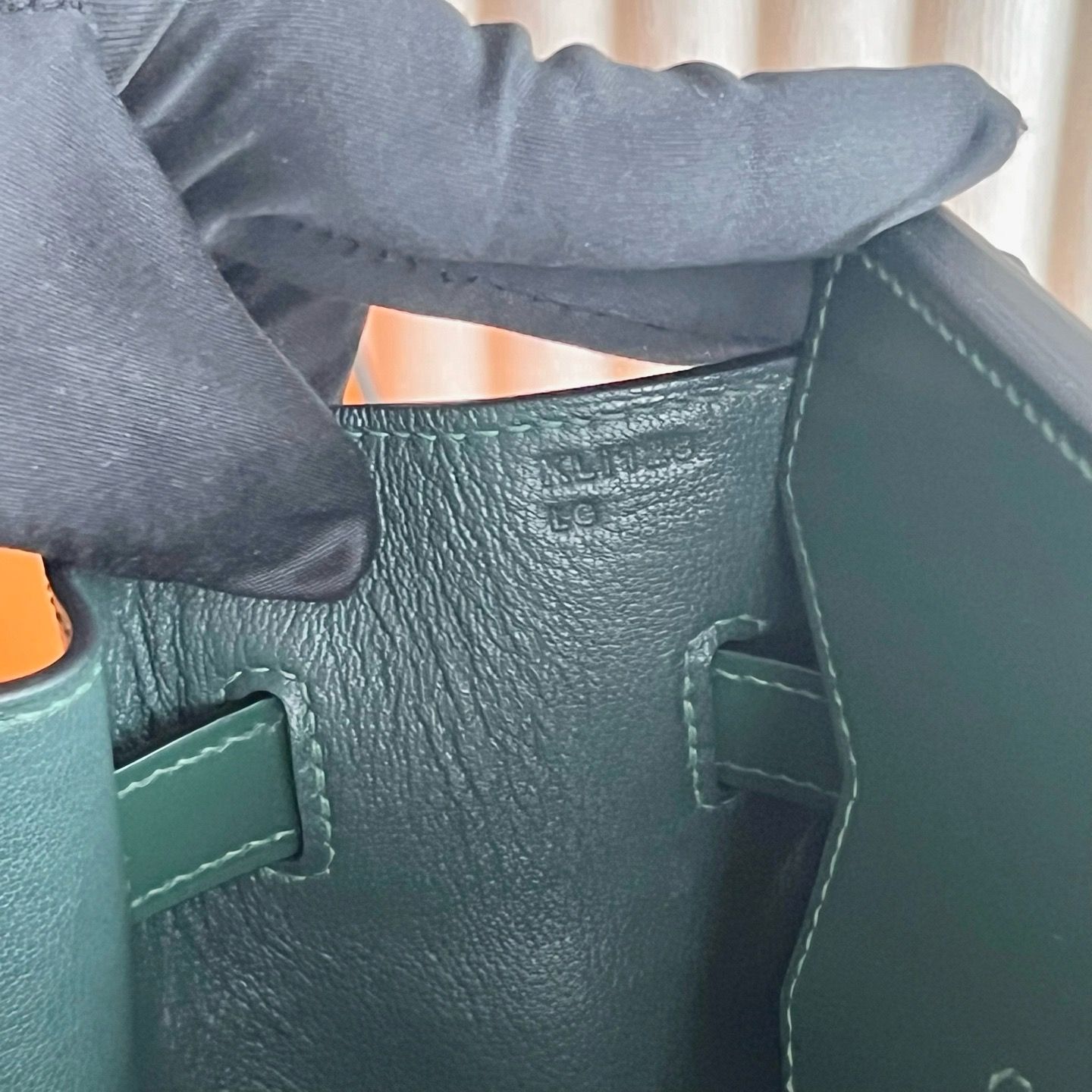 Hermes Birkin 35 Retourne Handmade Bag in Vert Fonce Box Calfskin - Image 6