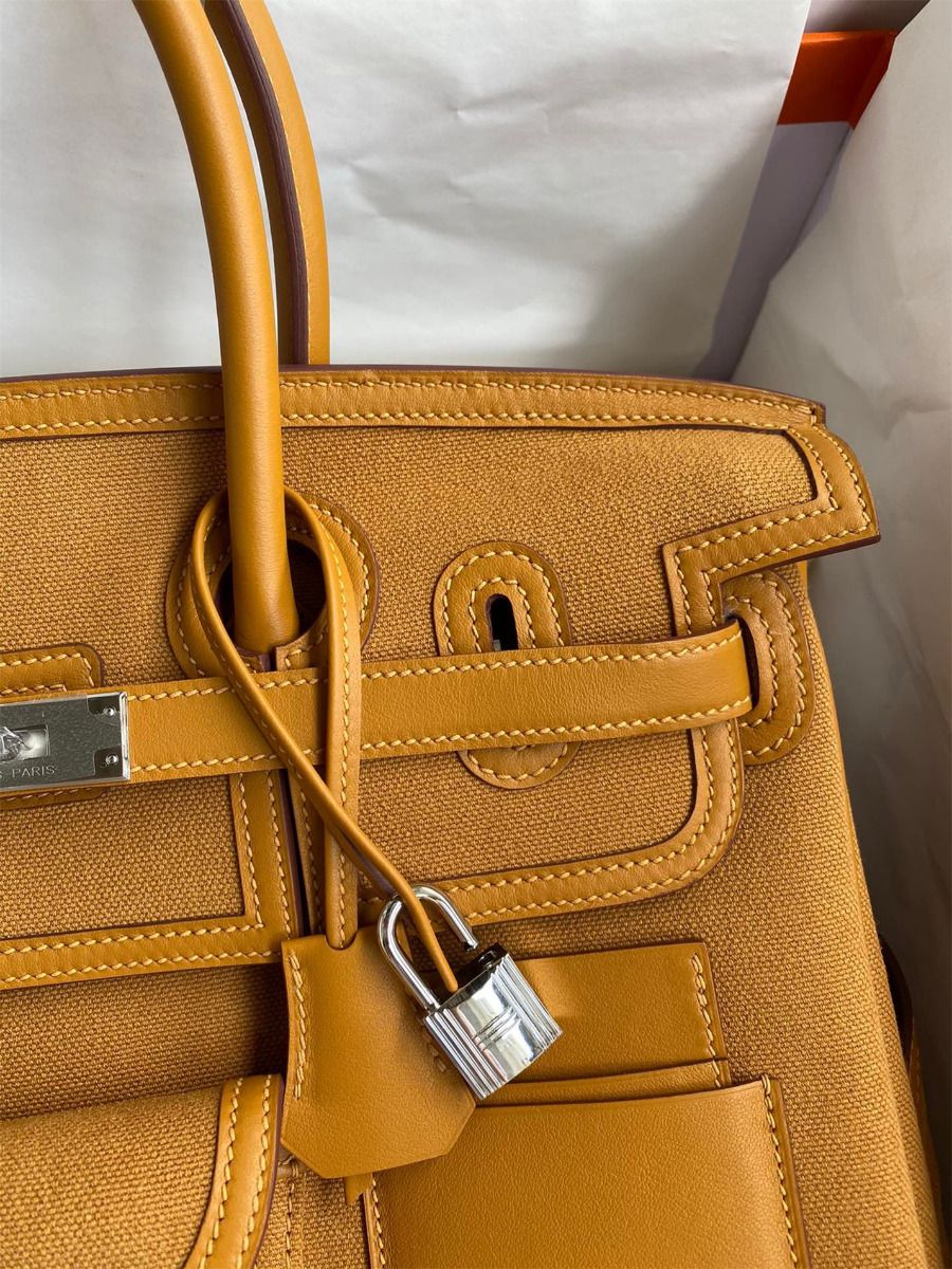 Hermes Cargo Birkin 35cm Limited-edition Bag In Sesame Canvas - Image 4