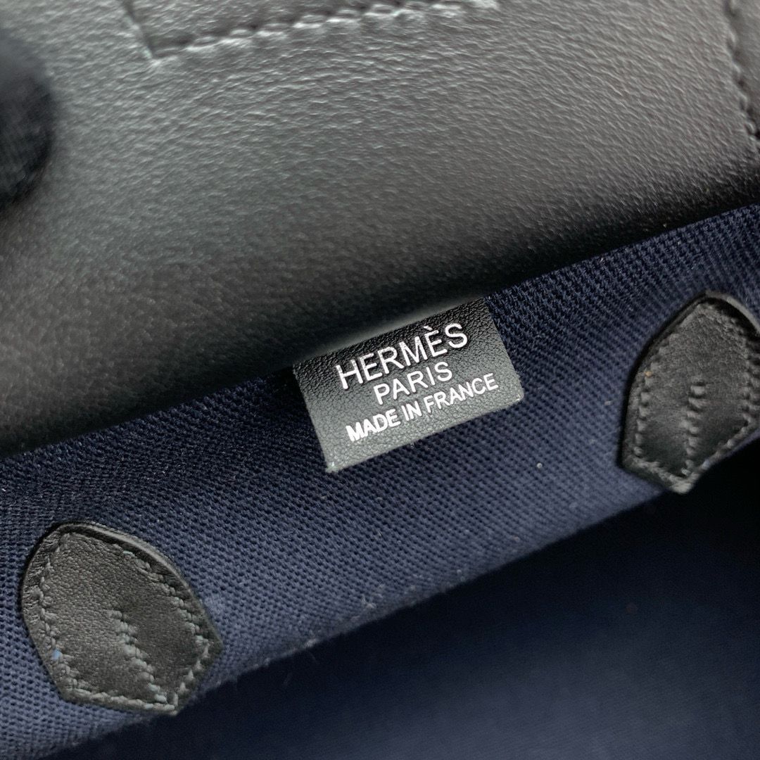 Hermes Cargo Birkin 35cm Limited-edition Bag in Navy Blue Canvas - Image 8