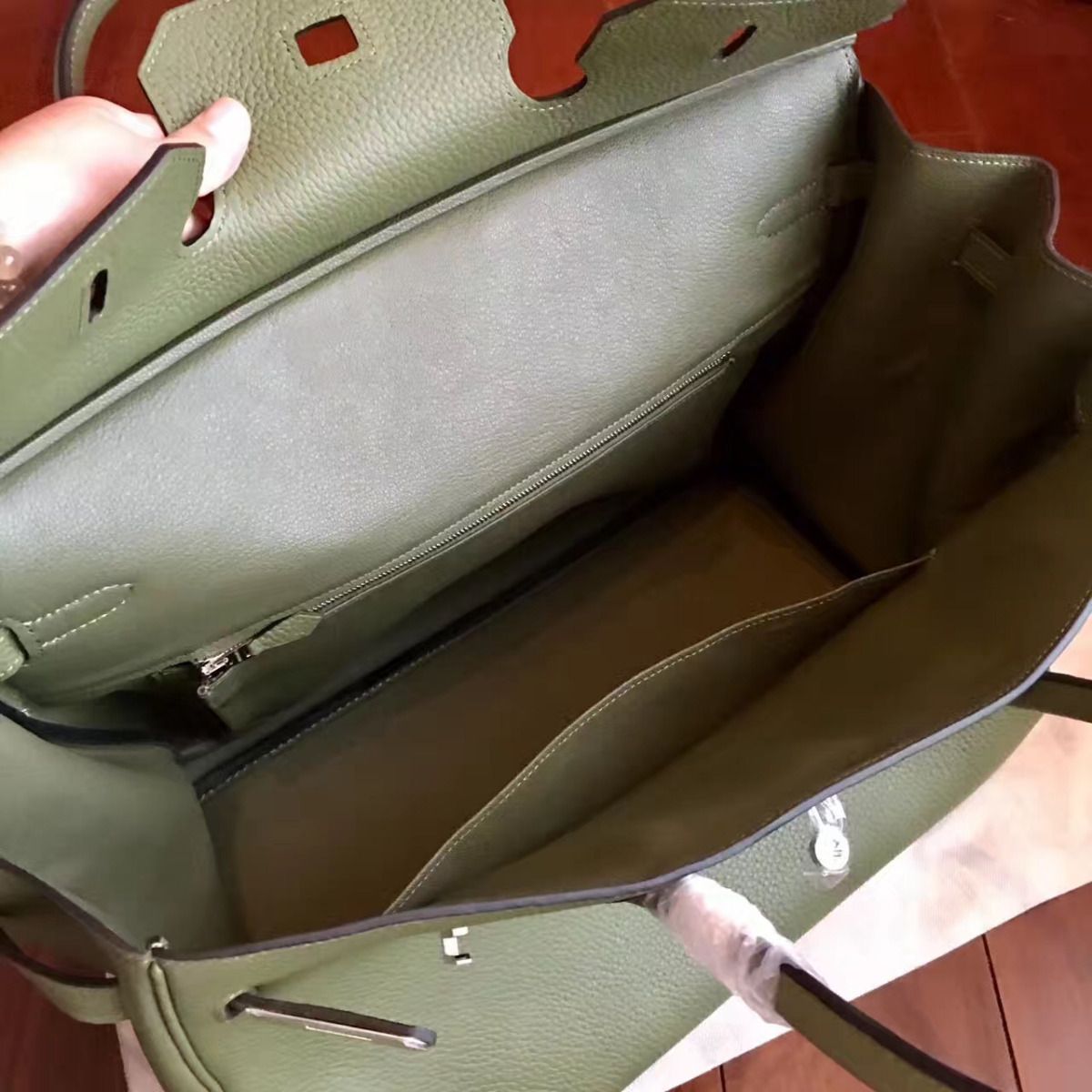 Hermes Birkin 40 Handmade Bag In Canopee Clemence Leather - Image 6