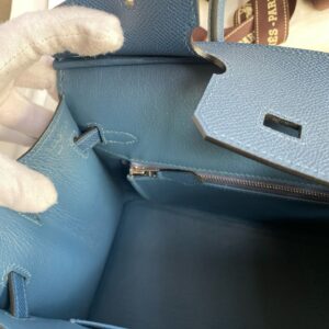 Hermes Birkin 25 Sellier Handmade Bag in Deep Blue Epsom Calfskin