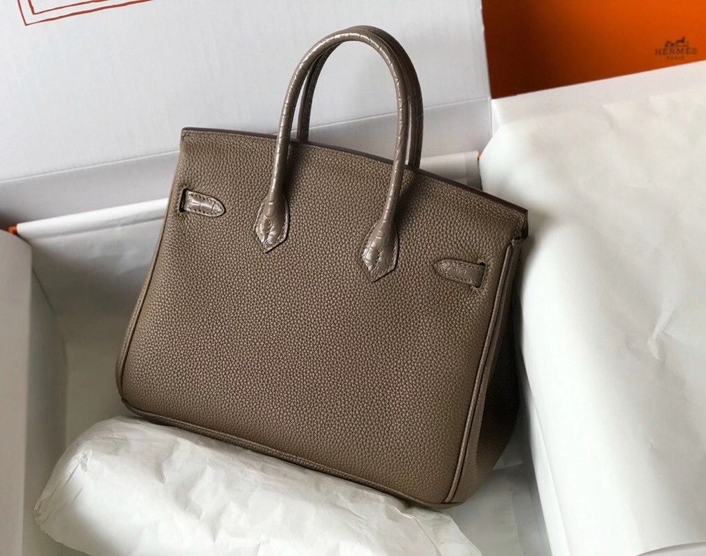 Hermes Touch Birkin 25cm Limited Edition Taupe Bag - Image 3