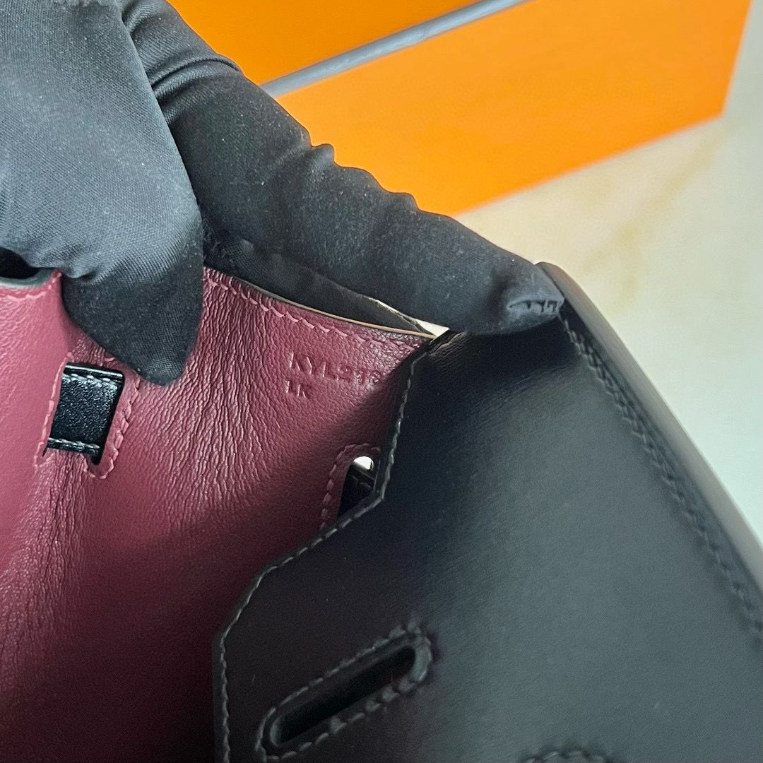 Hermes Birkin 30 Verso Sellier Handmade Bag in Black Box Calfskin - Image 6