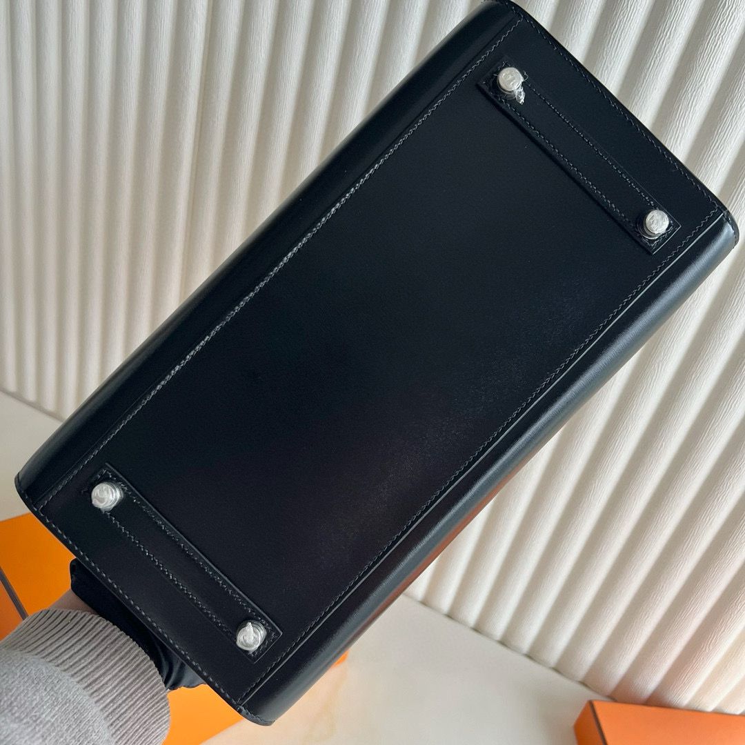 Hermes Birkin 30 Verso Sellier Handmade Bag in Black Box Calfskin - Image 10