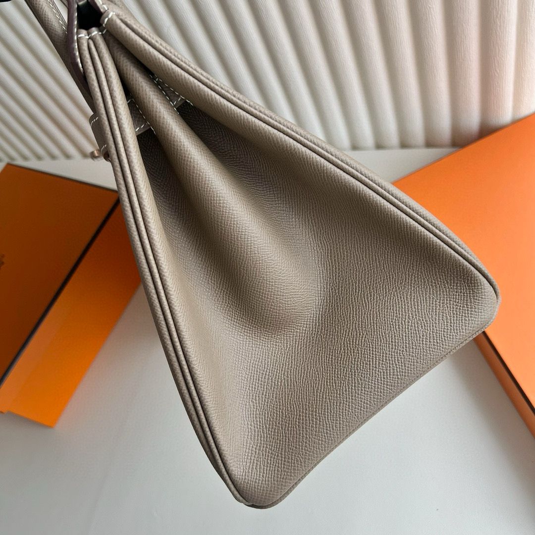 Hermes Birkin 35 Verso Retourne Handmade Bag in Etoupe Epsom Calfskin - Image 6