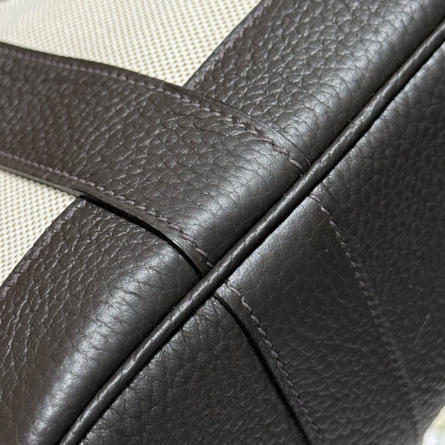 Hermes Neo Garden Party 23 Bag in Canvas and Ebene Negonda Calfskin - Image 9