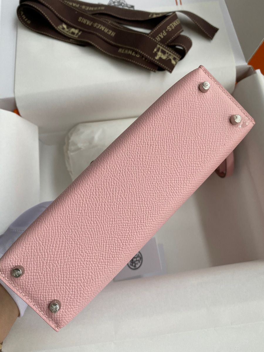 Hermes Kelly Mini II Sellier Handmade Bag In Rose Sakura Epsom Calfskin - Image 4