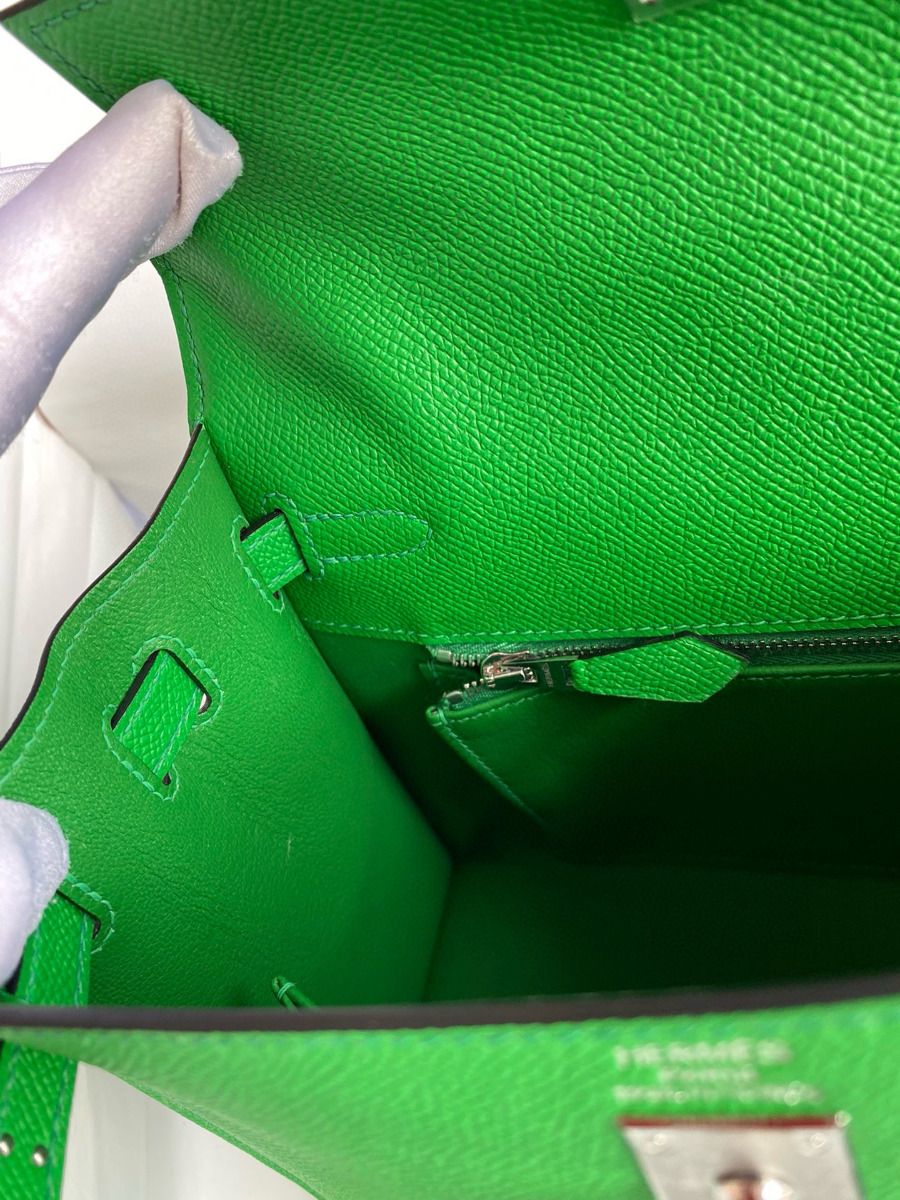 Hermes Kelly Sellier 28 Handmade Bag In Bamboo Epsom Calfskin - Image 8