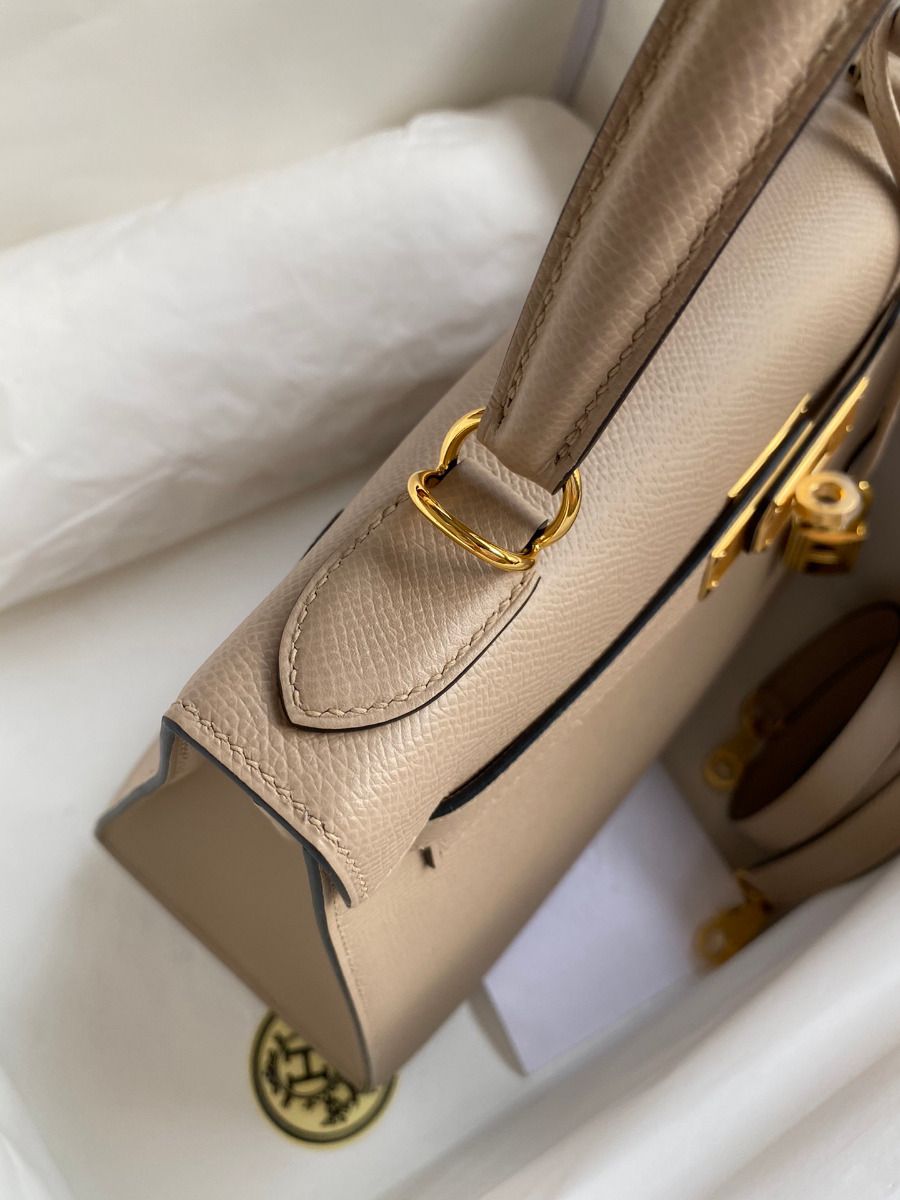 Hermes Kelly Sellier 28 Handmade Bag In Trench Epsom Calfskin - Image 6