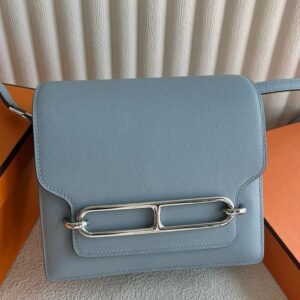 Hermes Roulis Mini 18 Bag in Blue Lin Evercolor Calfskin