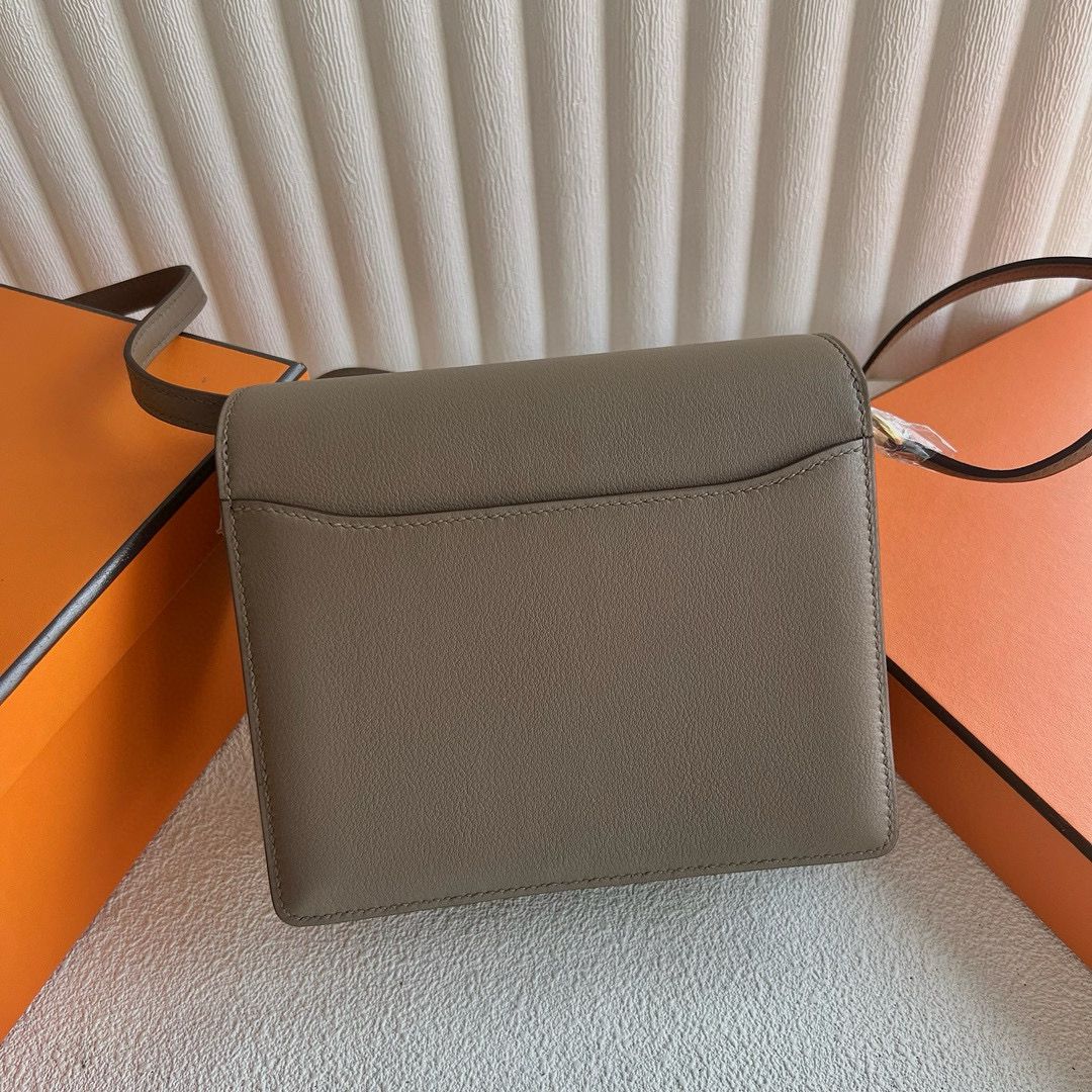 Hermes Roulis Mini 18 Bag in Taupe Swift Calfskin - Image 7