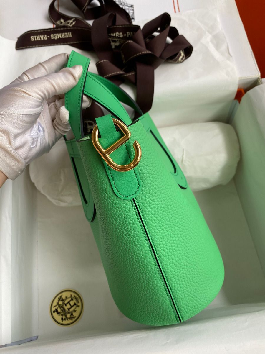 Hermes In The Loop 18 Handmade Bag in Vert Comics Clemence Leather - Image 3